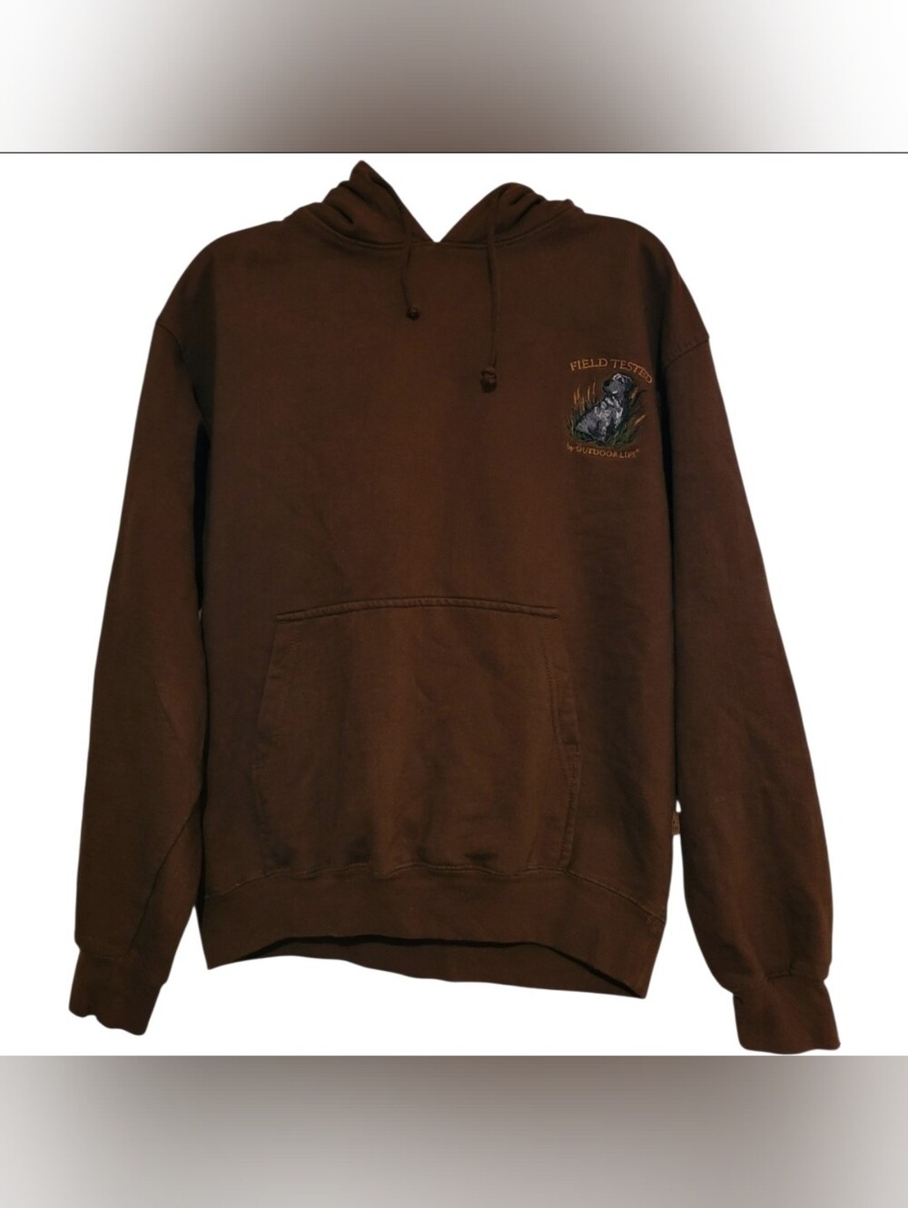 Field Tested Outdoor Life Embroidered Dog Hoodie XL Brown Y2K